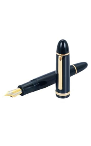 Stylo plume acrylique noir anti bavure pointe fine F 0,5 mm avec clip métal