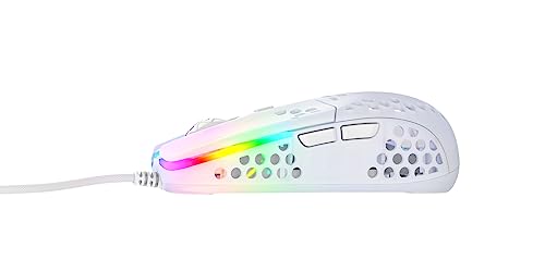Image of Xtrfy MZ1, Ultra-Light Wired Gaming Mouse, Cutting-Edge Pixart 3389 Sensor, Unique Shape for Optimum Aim, Adjustable RGB Lighting, White Rail Edition
