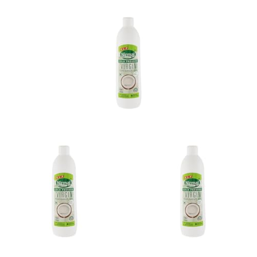Image of KLF Nirmal Cold Pressed Virgin Coconut Oilm, 500 ml, Great for skin care & Hair Care | Natural & Edible (Pack of 3)