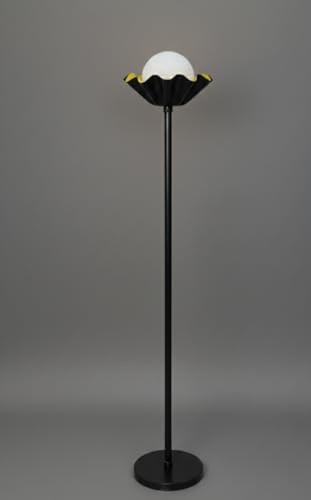 Image of Metal Shade Wooden Tripod Floor Lamp for Living Room, Living Room Corner, Bedroom, Home, Office, Interiors, Decor, Cinema. (Black with Ball)