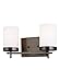 Sea Gull Lighting Generation 4490302-778 Transitional Two Light Wall/Bath from Seagull-Zire Collection Dark Finish, Brushed Oil Rubbed Bronze