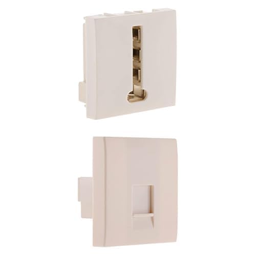 Zenitech - Prise téléphone 8 plots + Prise téléphone RJ45 - Moteur Seul - Blanc - Simplea