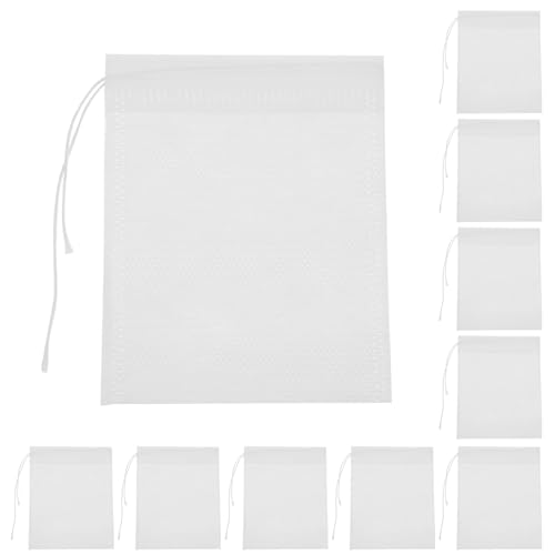 Beavorty 100 Sacchetti Filtro per Tè Riutilizzabili in Mussola Coulisse, Sacchetti Vuoti per Spezie da Cucina 8x10 Cm, Borsa per Zuppa Leggera e Traspirante per Infusi e Aromi