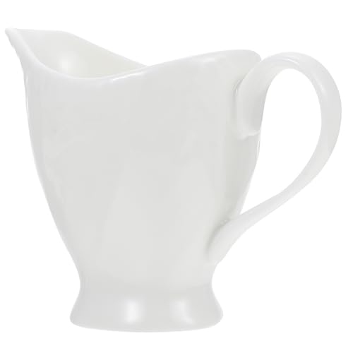 Unomor Ceramic Milk Jug Sauce Storage Containers Small Coffee Cups Small Milk Pitcher Milk Creamer Jug Sauce Pitcher Dispenser Container Sauce Cup Western Style Milk Cup Ceramics White