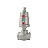 BQHHWTZ 1/2" 3/4" 1" Stainless Steel T Type Pneumatic Threaded Globe Valve Pneumatic Angle Seat Valve Water Valve Waist Drum Valve