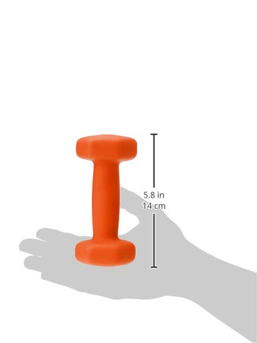 Image of Amazon Brand - Solimo Neoprene Dumbbell 1kg, Set of 2 (Orange)