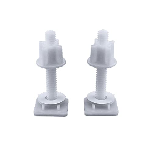 Lot de 2 vis en plastique pour abattant de toilette - Fixation pour la plupart des sièges de toilette - Réparation de salle de bain