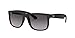 Ray-Ban RB4165 Justin Rectangular Sunglasses, Rubber Black/Light Grey Gradient Dark Grey, 55 mm
