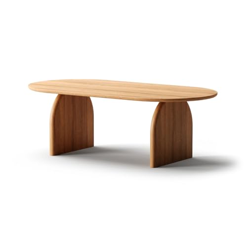 NORTH KAISER Modern Coffee Table | Oak Wood Rectangle Home
