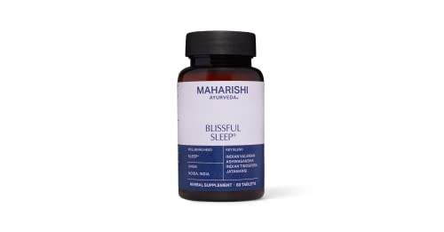 Maharishi Ayurveda - Blissful Sleep | Melatonin Alternative Natural Sleep Remedy | Gluten-Free Ashwaganda Based Sleep And Stress Reducing Supplement (60 Herbal Tablets - 1000 Mg) #TOP14