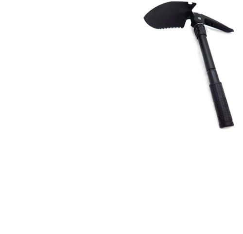 HTTMT- Outdoor Gardening Black Trave Hiking Multi-Functional Military Folding Shovel Survival Spade Emergency [P/N: ET-Shovel001-BK]
