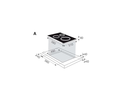 BRANDT table de cuisson induction 3 foyers BPI1639KX - vue 7