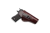 Cranssy 1911 Holster - Genuine Leather IWB Holster for Concealed Carry - Compatible with Kimber 1911/Colt 1911 /S & W 1911/Sig Sauer 1911/ Remington - Ruger & More 5 inch Barrel Pistols (Brown, Left)