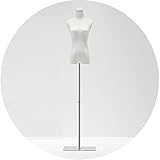 Weiblicher Schaufensterpuppen-Torso, weiblicher Torso, halblanges Modell, höhenverstellbar, Kleiderständer, Hochzeitskleid, Leinenmaterial, Kleiderform, mehrere Basen (B Medium)