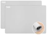 2 Pack Extra Thick 2MM Silicone Mat for Worktops, 60 × 40 cm Kitchen Worktop Protector, Non-Stick Heat Resistant Countertop Mat, Large Heatproof Mat, Silicone Countertop Protector, Foepoge, Grey