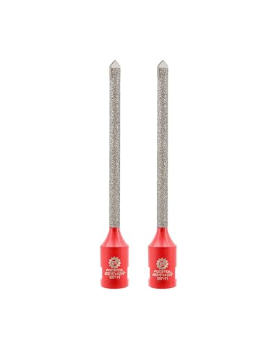 FOCSTOL Diamond Mortar Raking Bit - 2pcs Mortar Router Bit with Carbide Tipped for Mortar Removal and Tuck Pointing Masonry Stone Brick Removal 5/16''x4-3/4''(8x121mm)