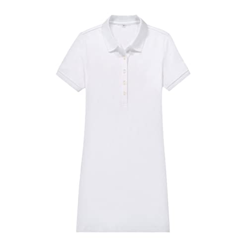 Robe polo d'été pour femme Haitpant en coton blanc taille M