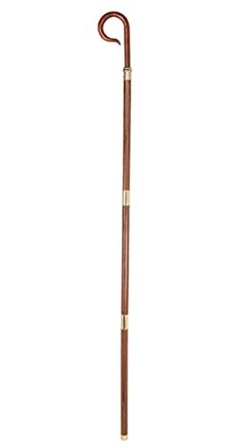 Sudbury Wood Pastoral Staff Crozier Shepherd's Hook with Case, 78 Inch