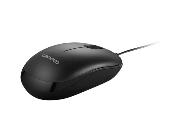 Image of Lenovo USB-A Wired Mouse, High Resolution 1600 DPI, 1.5 m USB-A Cable, Upto 3 Million Click Life, 2-Way Scroll Wheel (up /Down), Red Optical Sensor, 0.093Kg, 4Y51U02456, 1Y Warranty