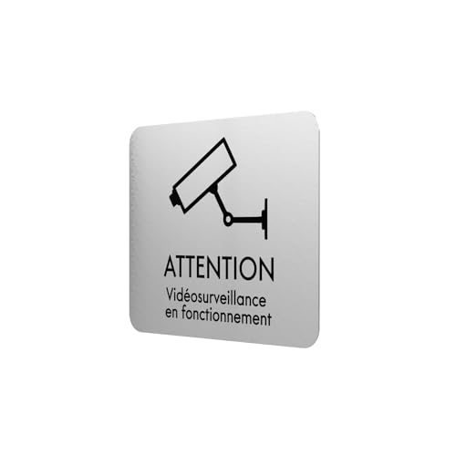 Klebeplatte, rechteckig, Videoüberwachung im Betrieb, mit Universal-Symbol für CCTV-Kamera
