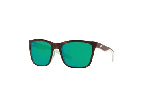 Costa Panga 6S9037 907309 56Mm 255 Shiny Tort/White/Seafoam/Green Mirror 580P Plastic Polarized Square Sunglasses For Women + Bundle With Designer Iwear Complimentary Care Kit #TOP28