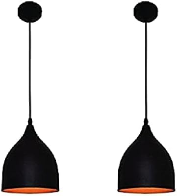 Lighthouse Vintage Aluminium Hanging Pendants Ceiling Lamp Light for Dining Hall, Restaurant (Pack of -2, Black)-image-15