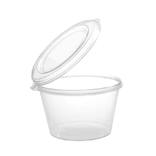 Alpha Basics Plastic 50ml - 2Oz Mini Plastic Containers with Attached Lid (Pack of 50)