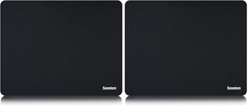 Senetem マウスパッド 薄型 ゲーミング マウス パッド 小型 280×220×2mm 滑り止め レーザー&光学式マウス対応 持ち運び 小さめ 黒 S(28*22cm) (× 2)の商品画像（Amazon）