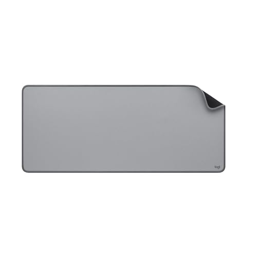 Desk Mat - Studio Series, Multifunzione, Tappetino per Mouse Esteso, Protezione Scrivania da Ufficio con Base in Gomma, Resistente ai Versamenti - Grigio - Mousepad - Immagine 3