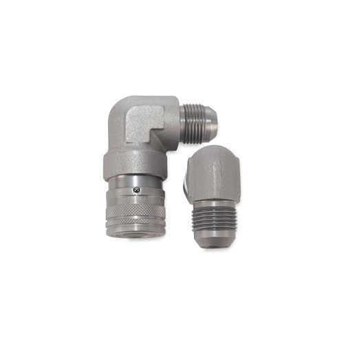 Image of 1 /2″ 90 Degree Flat Face Hydraulic Quick Couplers Set - 3 /4″ JIC Port