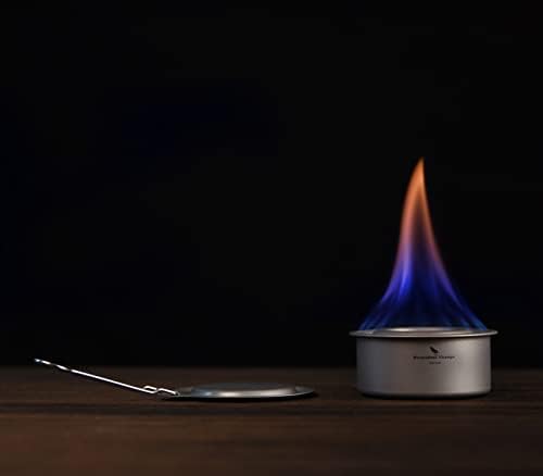 iBasingo Mini Titanium Spirit Stove Alcohol Heater Burner with Fire Cover Outdoor Camping Hiking Backpacking Furnace Tourist Cooker Survival Trekking Hiking Supplies Ti2011C