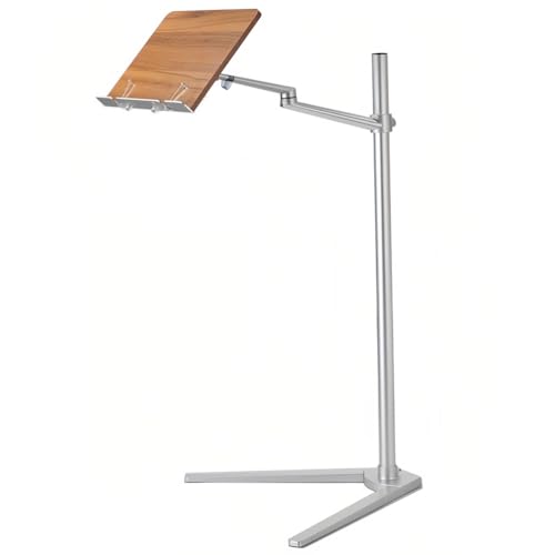 Soporte de lectura de suelo ajustable con base en forma de V para libros, tabletas y recetas