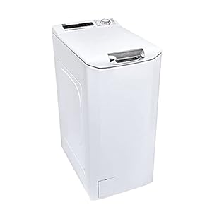 Hoover – H-WASH 300 PLUS – H3TSM48TAMCE/-37, Lavadora carga superior, Capacidad 8 kg, 1400 rpm, Motor inverter, Vapor, NFC, Apertura Slow Motion, 16 ciclos Blanco
