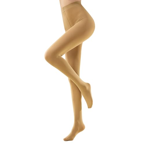 Image of MANZI Microfibre Tights for Women, Semi Opaque Solid Colored Footed Pantyhose 70 Denier