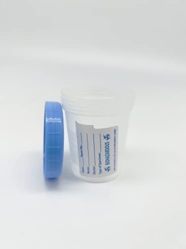 Sterile Specimen Cups with Lids: 4oz Transparent Urine Collection Cup with Leak-Resistant Screw-On Lids - 3-inch Sample Jars - Designed for Secure Collection of Pee, Stool, and Semen Samples - 3 Pack
