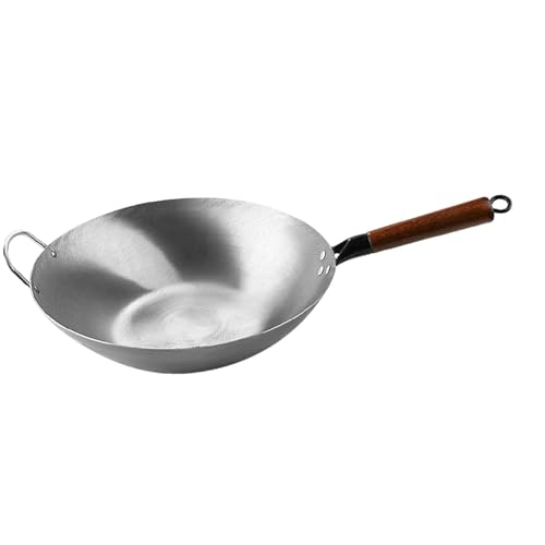 Wok de fierro con mango de madera, 36 cm con orejas miniatura 7