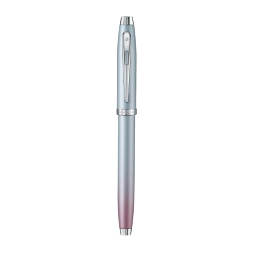 Image of Sheaffer Expressions 100 9376 Blue and Pink Pearlised Gradient Fountain Pen with Chrome Plated Trims - Fine