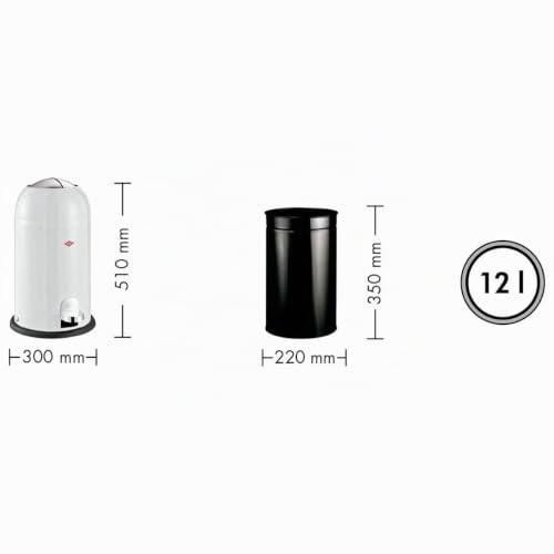 Poubelle de luxe Wesco Kickmaster Junior tôle d'acier robuste et durable - 9