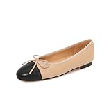 Chic and stylish: These Women's Cap Toe Ballet Flats feature a classic two-tone design and an elegant bow embellishment that adds a touch of sophistication to any outfit. Comfortable and versatile: With their slip-on design and round toe, these pumps...