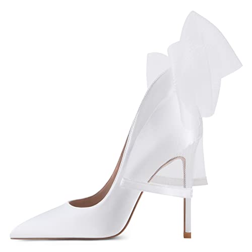 FSJ Women Sexy Prom Pointy Toe High Heel Stiletto Pumps Closed Toe Slip On Swallow Tailed Dress Wedding Party Shoes 4-15 US2