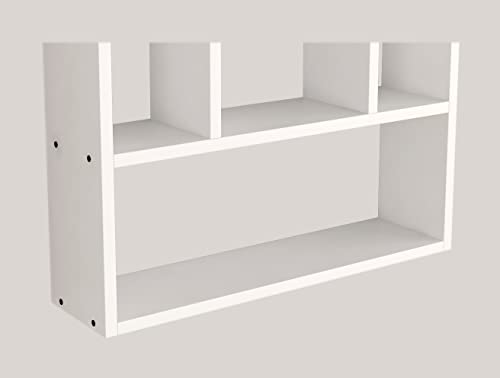 Image of Madhuran Riya Enginereed Wood Wall Mounted Books Display Shelf Racks Stand (Matte, White) Home Decor Multipurpose Organizer Kitchen Storage