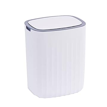 ELPHECO 13.24 Litre Waterproof Motion Sensor Bedroom Trash Can with Lid, 3.5 US liquid Gallon, Automatic Touchless Garbage Bin for Bathroom Living Room Office, Grey