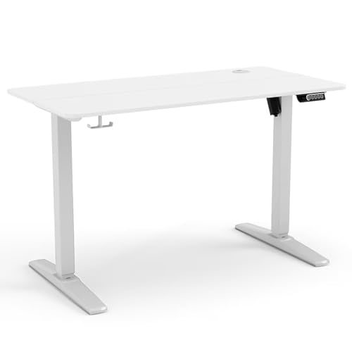 STAPLES 48" W Electric Rectangular Adjustable Standing Desk, White (ST63148)