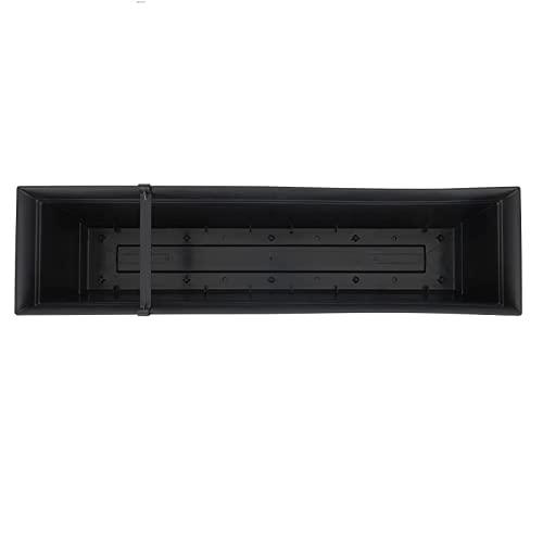 The Hc Companies 30 Inch Eclipse Window Planter - Indoor Outdoor Rectangular Plant Pot With Removable Saucer For Flowers, Herbs, Black #TOP3