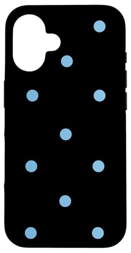 Black and Light Blue Polka Dots Classic Polkadots Simple �X�}�z�P�[�X iPhone 16 �p