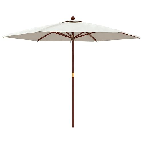 Parasol extérieur anti-UV à poulie facile mât bois dur 299x240 cm
