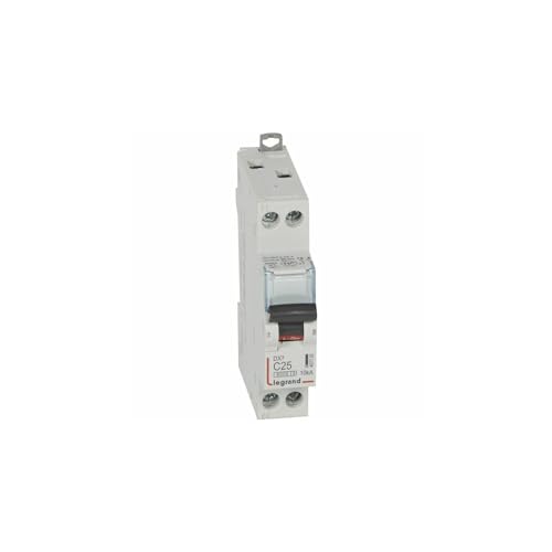407702 Disjoncteur Unipolaire + Neutre 25a - 1p+n Courbe C - 6/10ka - à Vis - Legrand Dx3