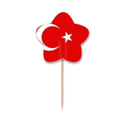Cure-dents drapeau de la Turquie pour buffet asiatique et pics cupcake de mariage oriental