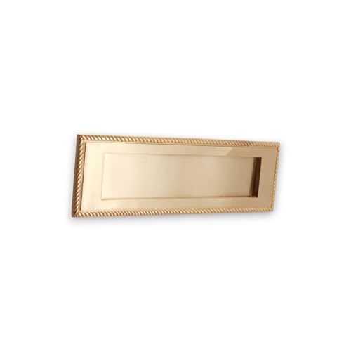 Buzón de latón macizo con resorte Infinity Decor de estilo georgiano satinado 2