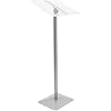 LOYALHEARTDY Acrylic Podium Stand, Floor Standing Speaking Podium 30-90 Angle Adjustable Conference Pulpit Podium Iron Body and Base for Church School Lectern 46.5-inch Silver/Single Pole